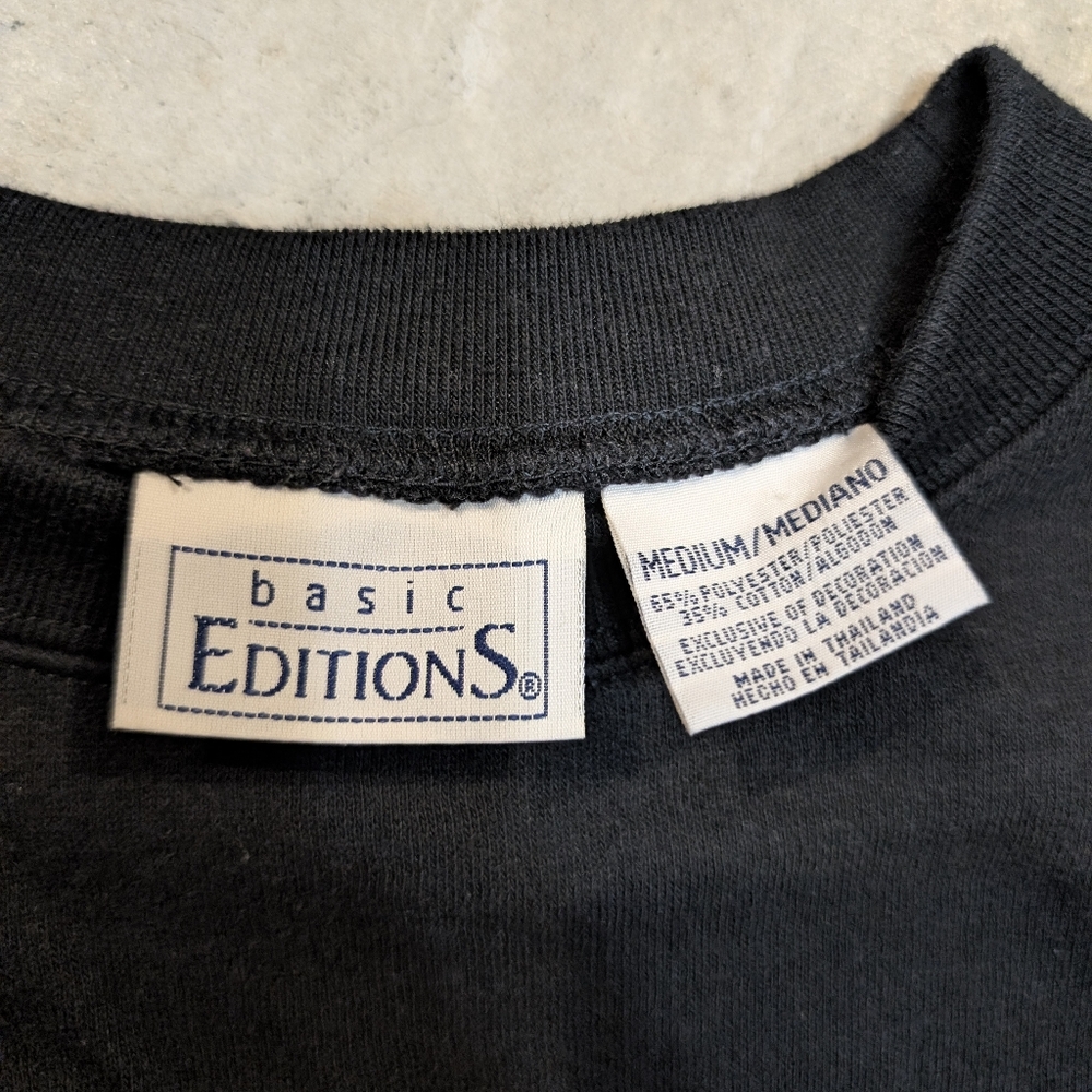 VTG 90s Basic Editions Black Halloween Crewneck S… - image 2